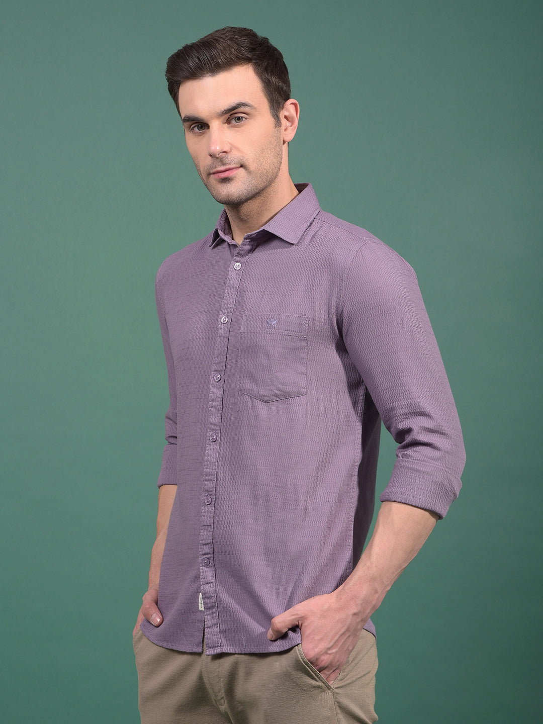 Purple Knitted Shirt-Men Shirts-Crimsoune Club