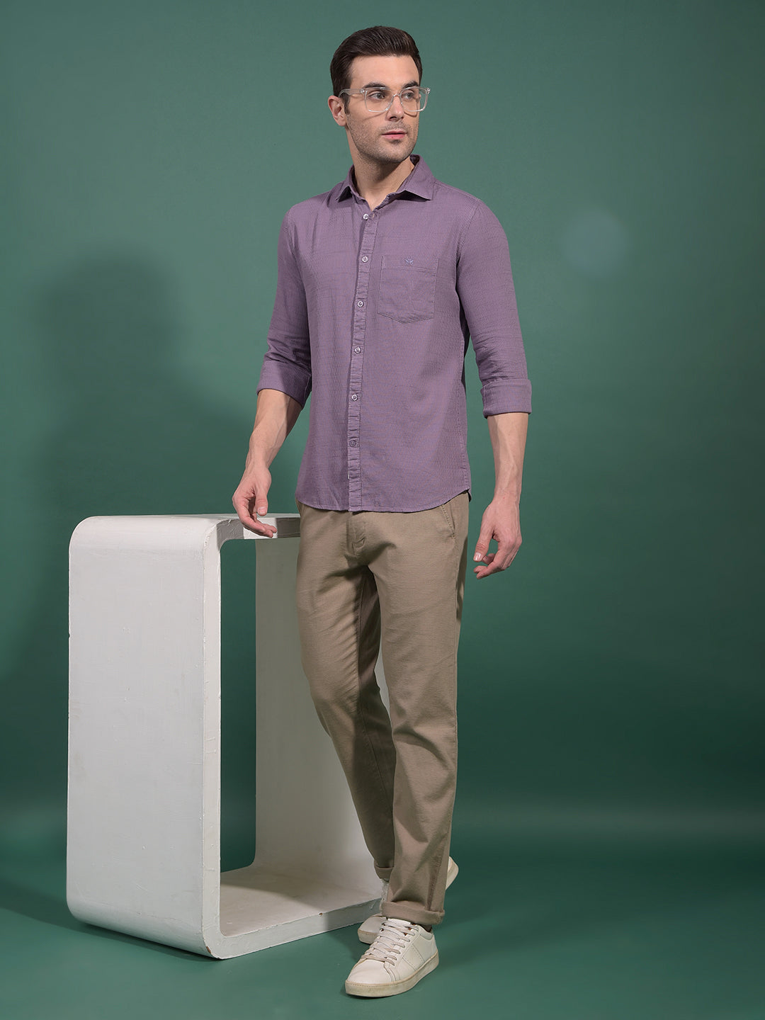 Purple Knitted Shirt-Men Shirts-Crimsoune Club