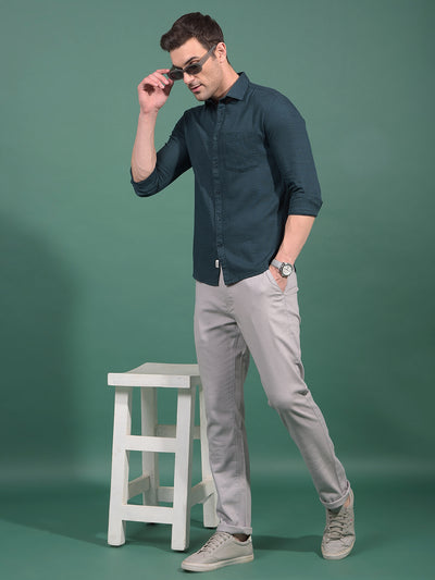 Green Knitted Shirt-Men Shirts-Crimsoune Club