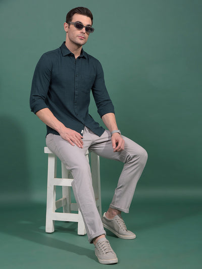 Green Knitted Shirt-Men Shirts-Crimsoune Club