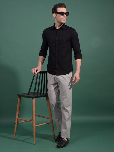 Black Knitted Shirt-Men Shirts-Crimsoune Club