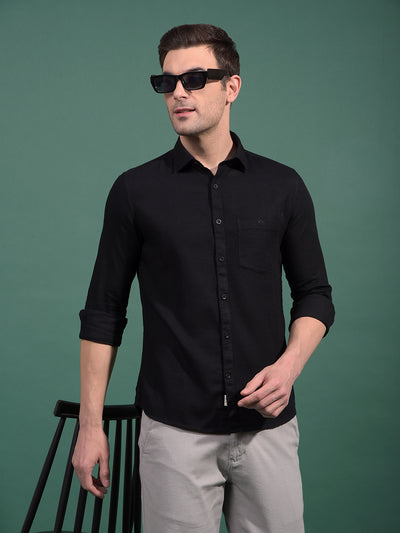 Black Knitted Shirt-Men Shirts-Crimsoune Club