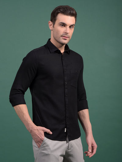 Black Knitted Shirt-Men Shirts-Crimsoune Club