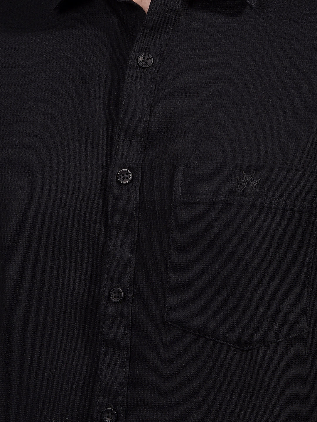 Black Knitted Shirt-Men Shirts-Crimsoune Club