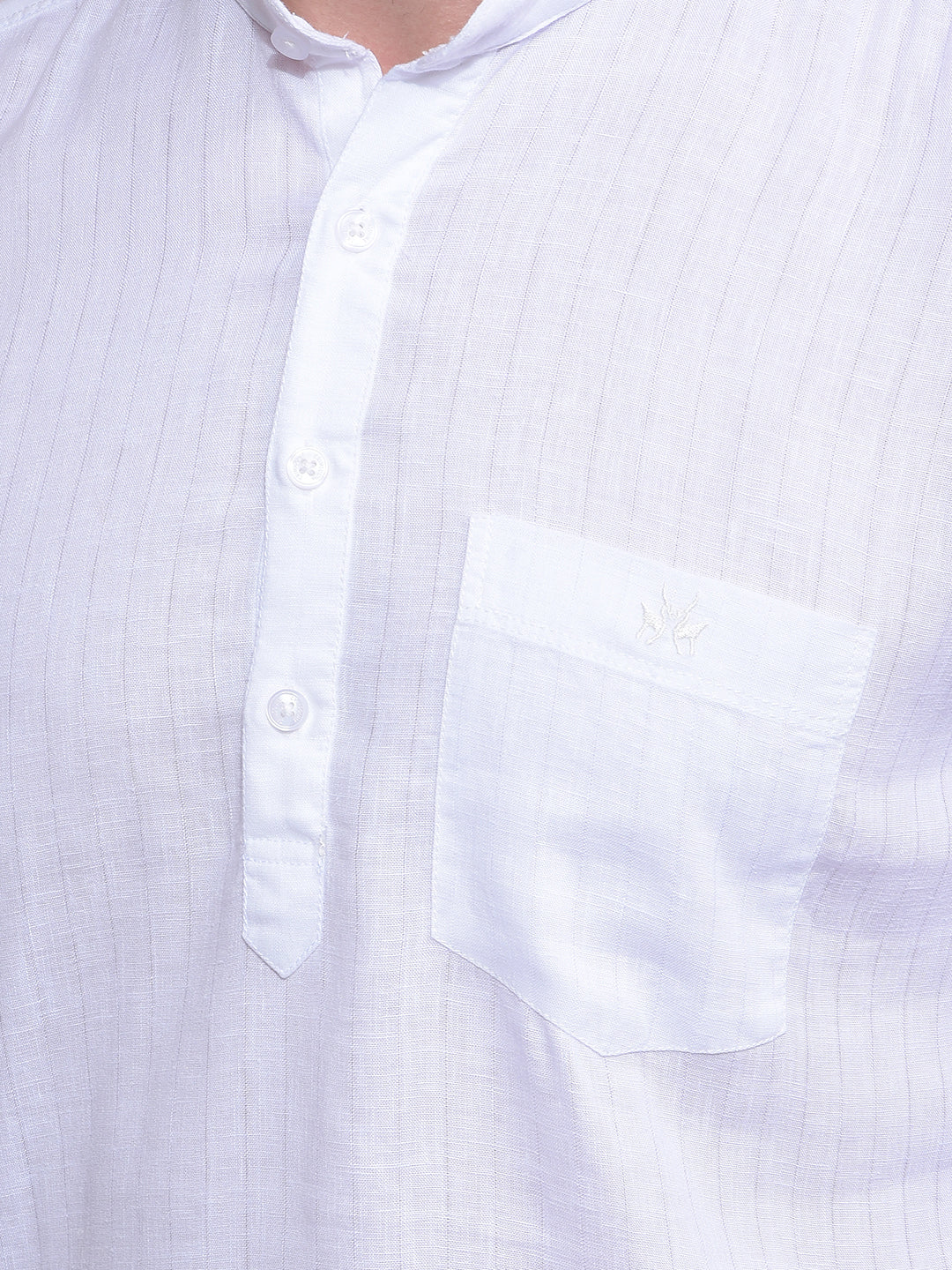 White Linen Kurta-Men Kurtas-Crimsoune Club