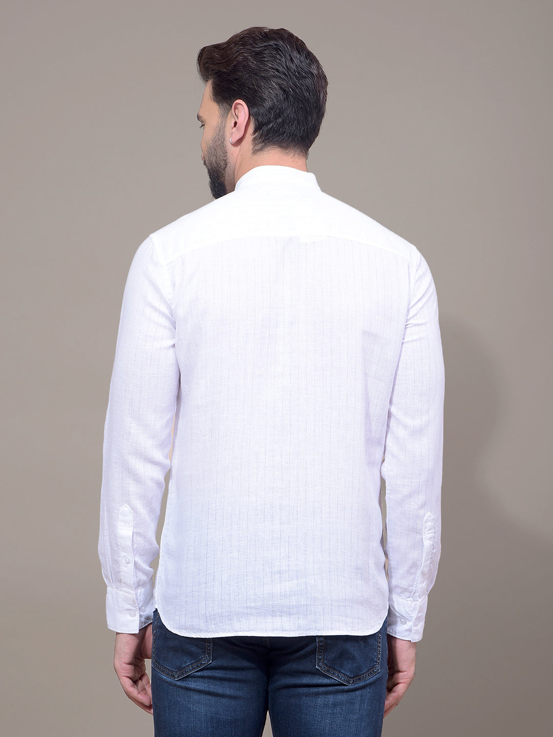 White Linen Kurta-Men Kurtas-Crimsoune Club