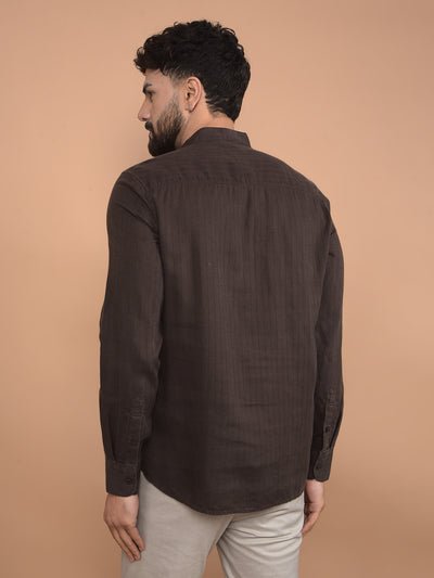 Brown Linen Kurta-Men Kurtas-Crimsoune Club