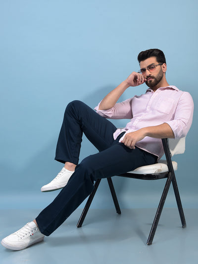 Men's Pink Printed Cotton Shirt-Men Shirts-Crimsoune Club