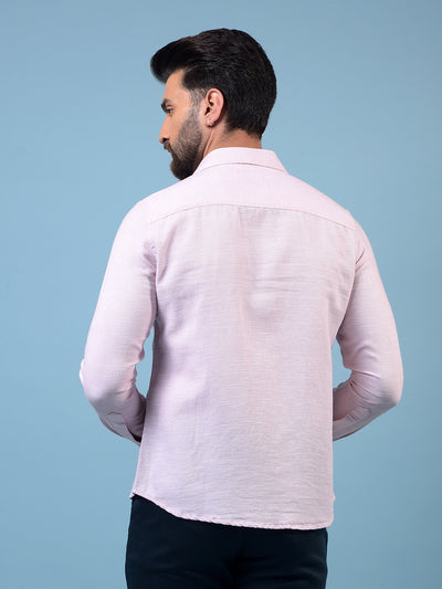 Men's Pink Printed Cotton Shirt-Men Shirts-Crimsoune Club