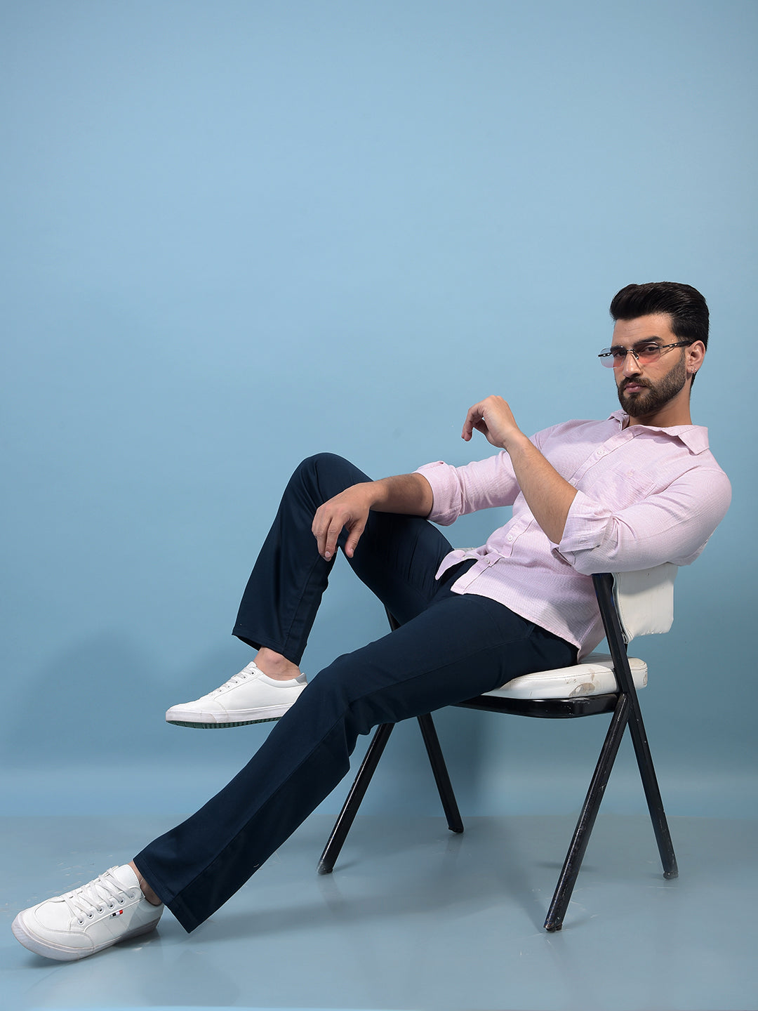 Men's Pink Printed Cotton Shirt-Men Shirts-Crimsoune Club