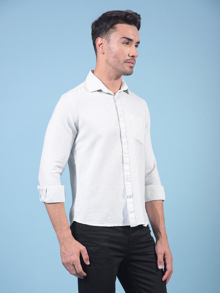 Green 100% Cotton Shirt-Men Shirts-Crimsoune Club