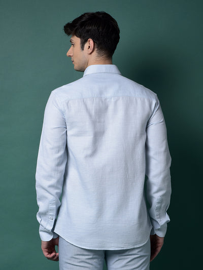 Blue Textured Shirt-Men Shirts-Crimsoune Club