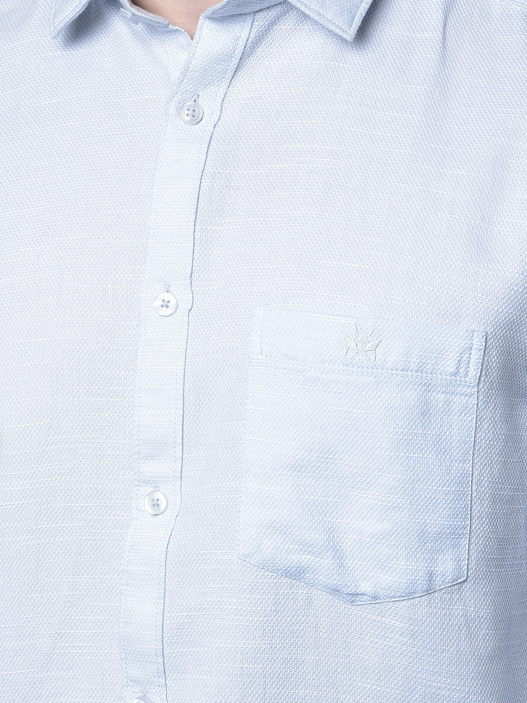 Blue Textured Shirt-Men Shirts-Crimsoune Club