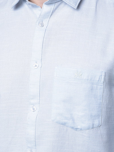 Blue Textured Shirt-Men Shirts-Crimsoune Club
