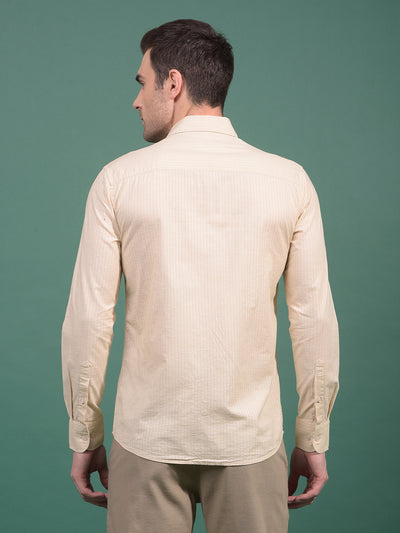 Beige Vertical Stripes Shirt-Men Shirts-Crimsoune Club