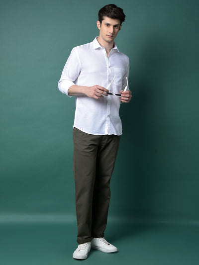 White Linen Shirt-Men Shirts-Crimsoune Club