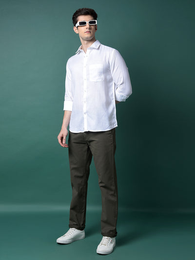 White Linen Shirt-Men Shirts-Crimsoune Club