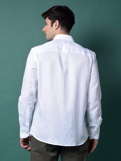 White Linen Shirt-Men Shirts-Crimsoune Club