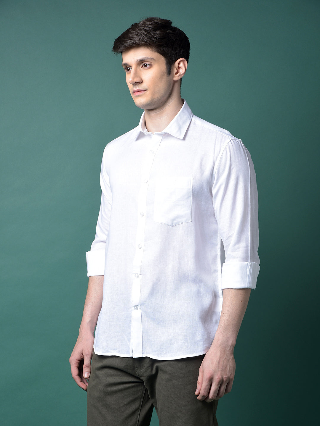White Linen Shirt-Men Shirts-Crimsoune Club