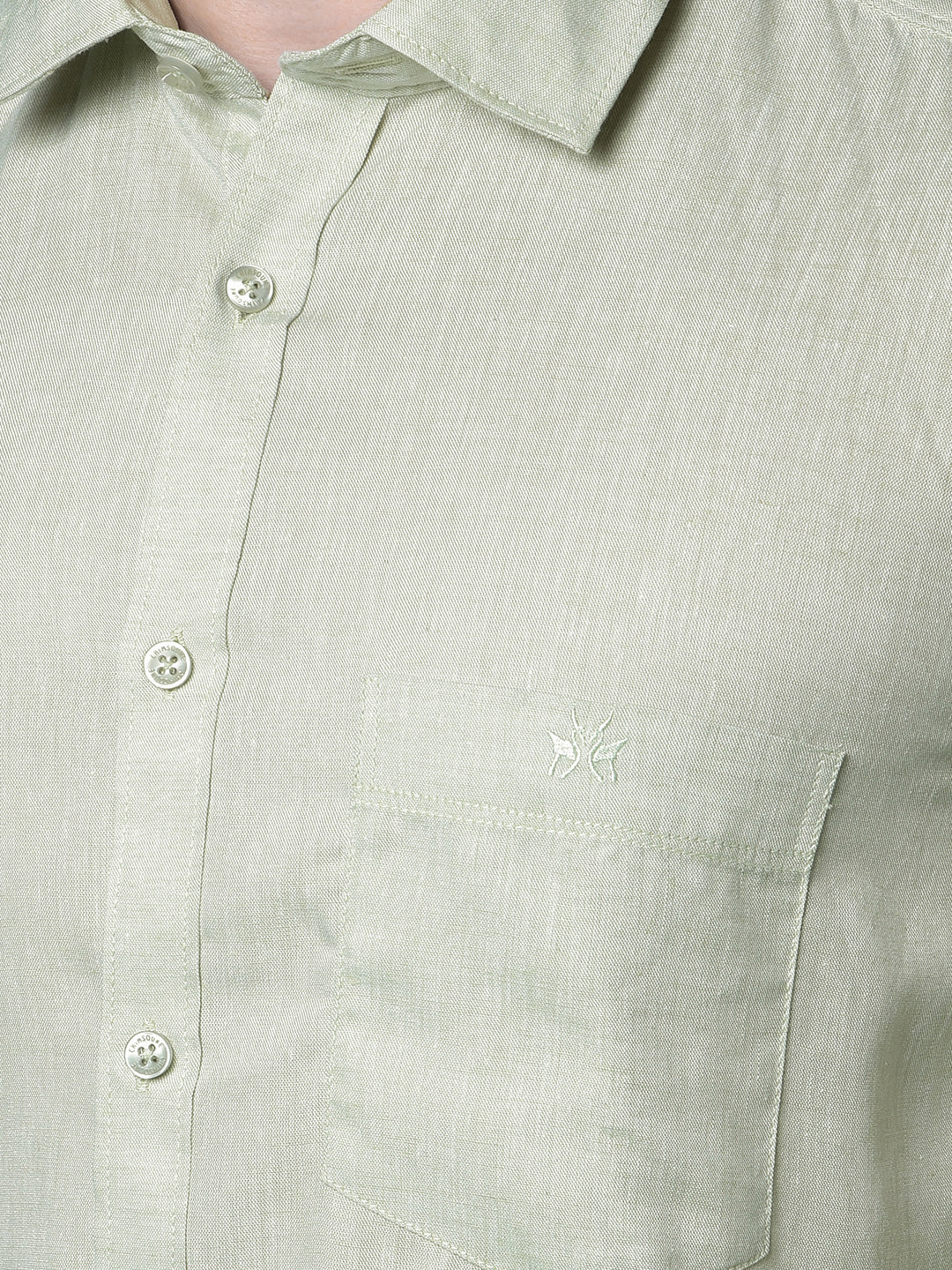 Green Linen Shirt-Men Shirts-Crimsoune Club