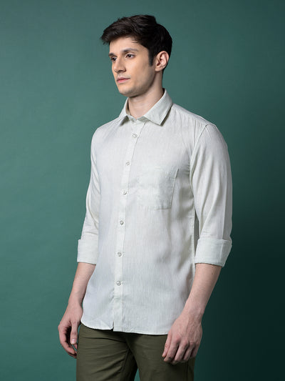 Green Linen Shirt-Men Shirts-Crimsoune Club
