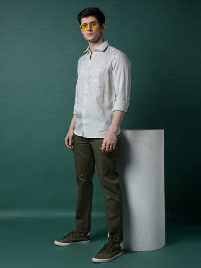 Green Linen Shirt-Men Shirts-Crimsoune Club