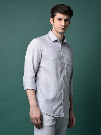 Grey Linen Shirt-Men Shirts-Crimsoune Club