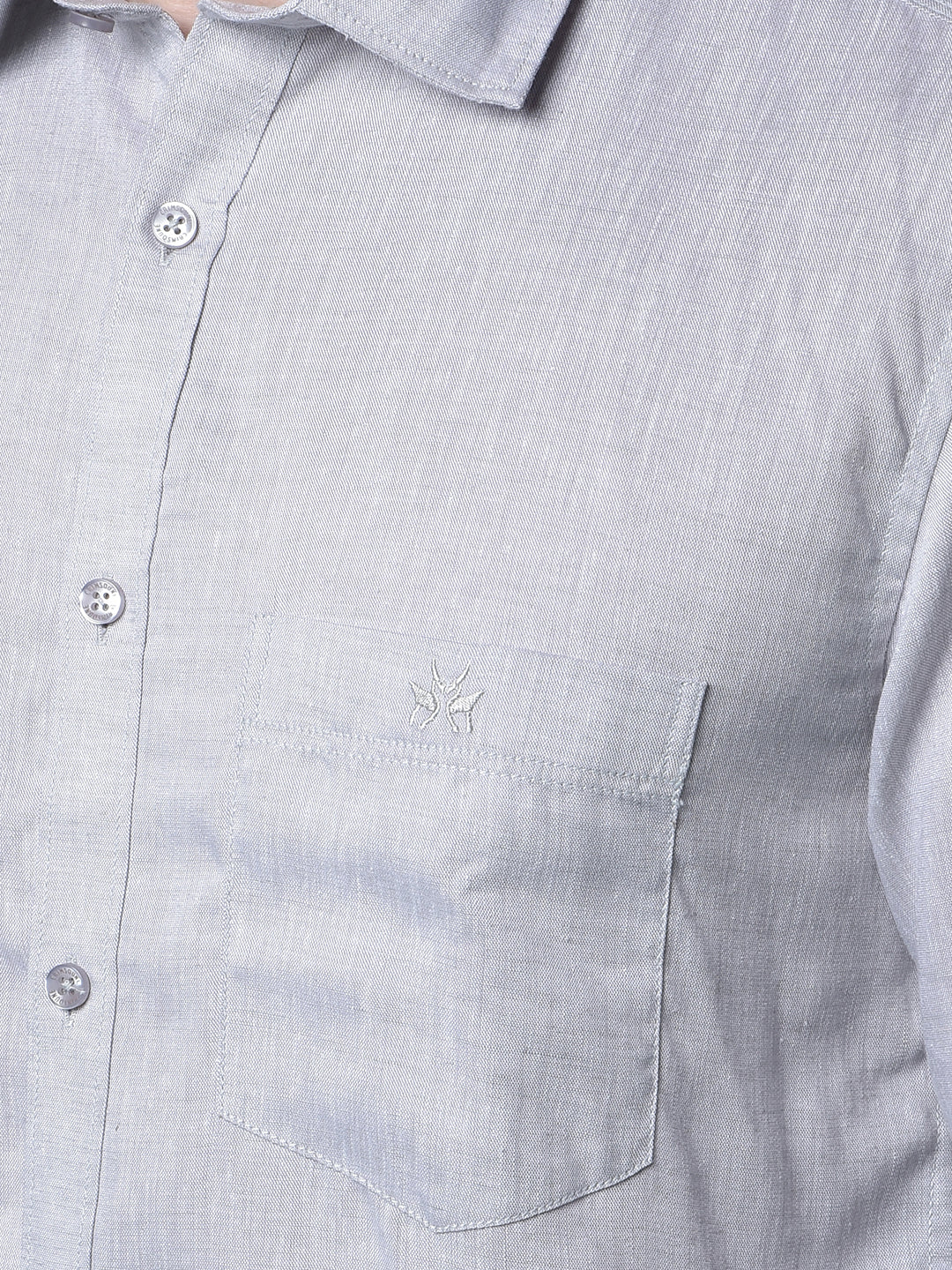 Grey Linen Shirt-Men Shirts-Crimsoune Club