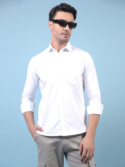 Men's White Shirt-Men Shirts-Crimsoune Club