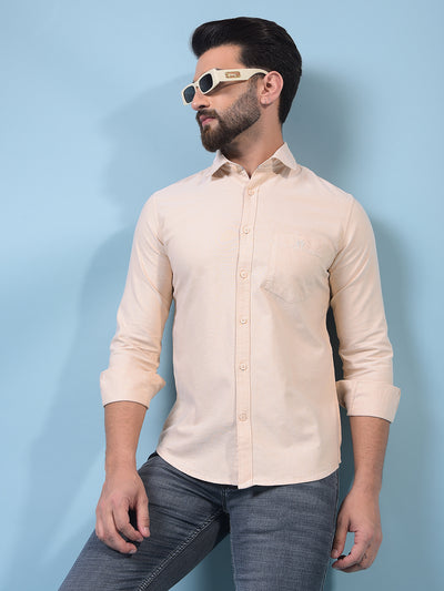 Men's Yellow Cotton Shirt-Men Shirts-Crimsoune Club