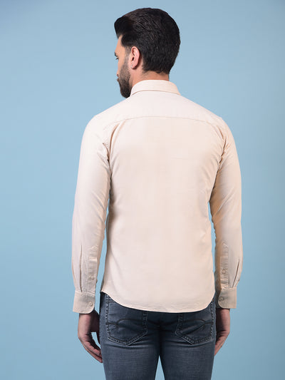 Men's Yellow Cotton Shirt-Men Shirts-Crimsoune Club
