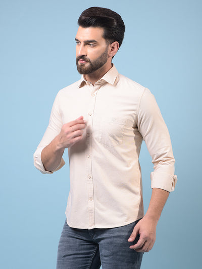 Men's Yellow Cotton Shirt-Men Shirts-Crimsoune Club