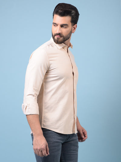 Men's Yellow Cotton Shirt-Men Shirts-Crimsoune Club