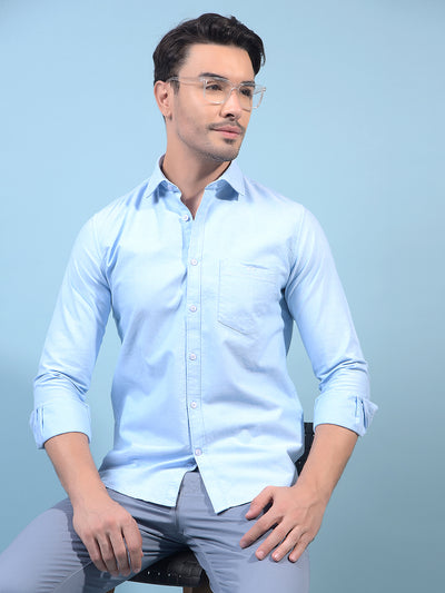 Men's Blue Shirt-Men Shirts-Crimsoune Club
