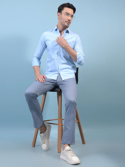 Men's Blue Shirt-Men Shirts-Crimsoune Club