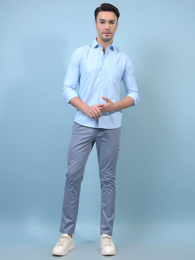 Men's Blue Shirt-Men Shirts-Crimsoune Club