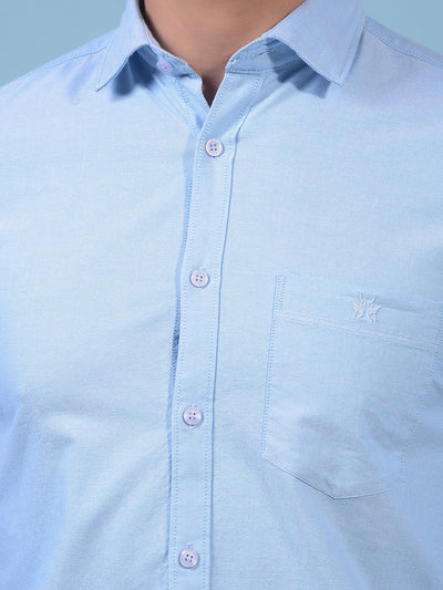 Men's Blue Shirt-Men Shirts-Crimsoune Club