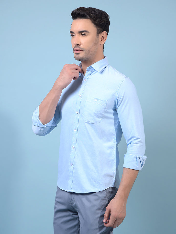 Men's Blue Shirt-Men Shirts-Crimsoune Club