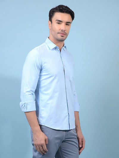 Men's Blue Shirt-Men Shirts-Crimsoune Club