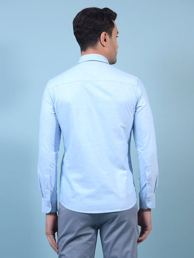 Men's Blue Shirt-Men Shirts-Crimsoune Club