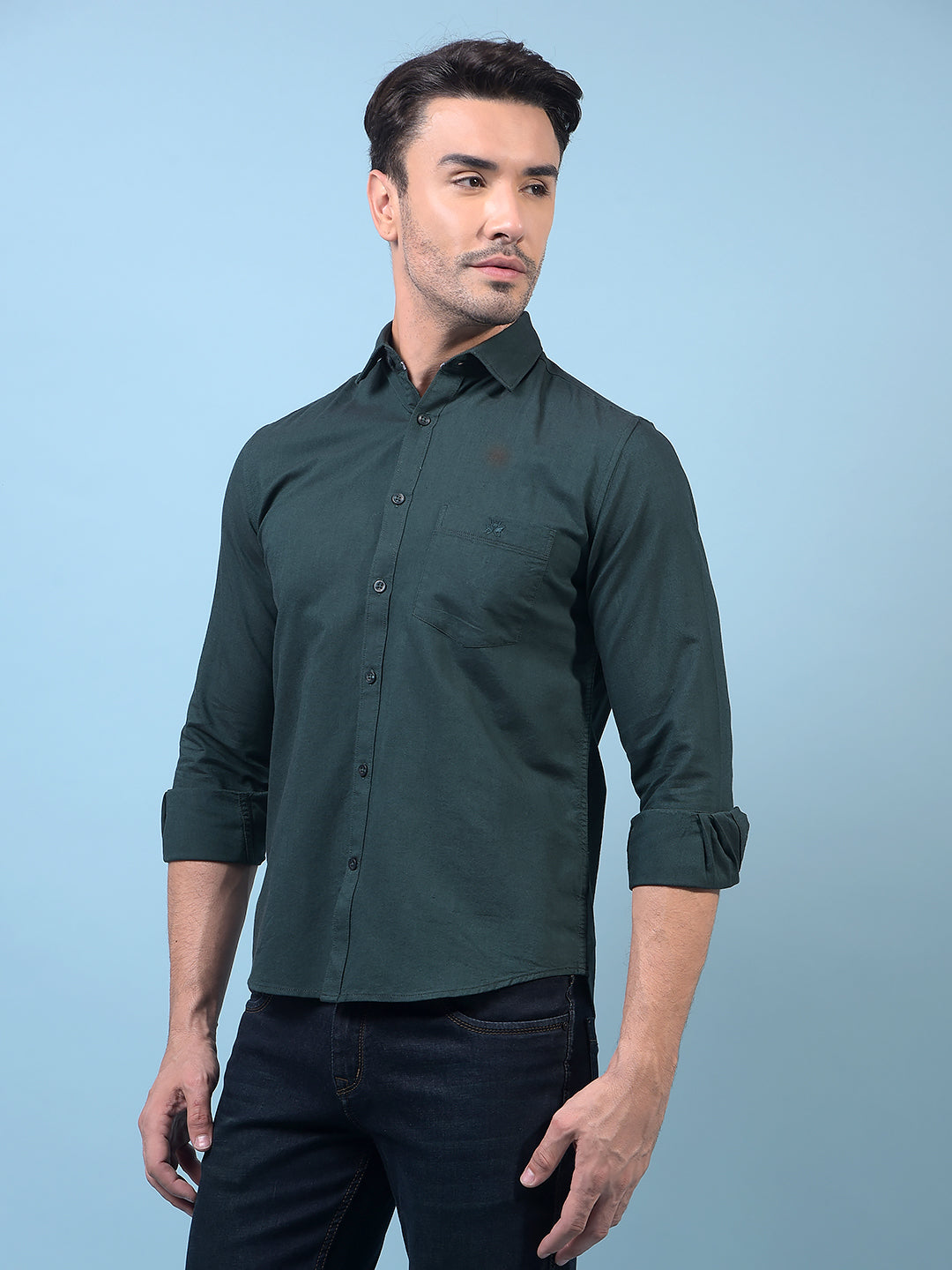 Men's Green Shirt-Men Shirts-Crimsoune Club