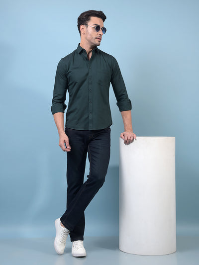 Men's Green Shirt-Men Shirts-Crimsoune Club