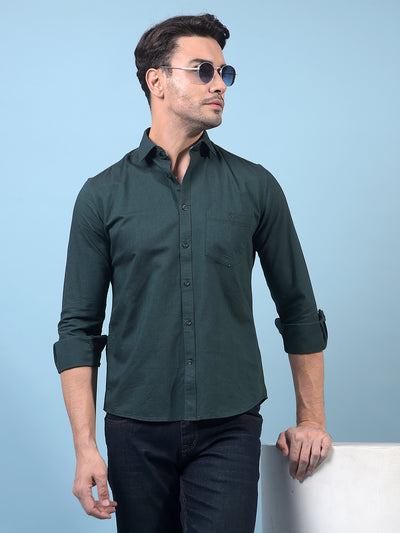 Men's Green Shirt-Men Shirts-Crimsoune Club