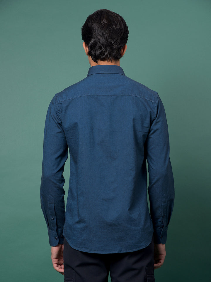 Classic Blue Shirt-Men Shirts-Crimsoune Club