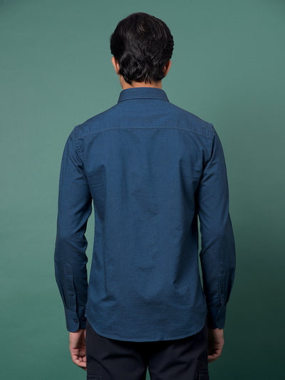 Classic Blue Shirt-Men Shirts-Crimsoune Club