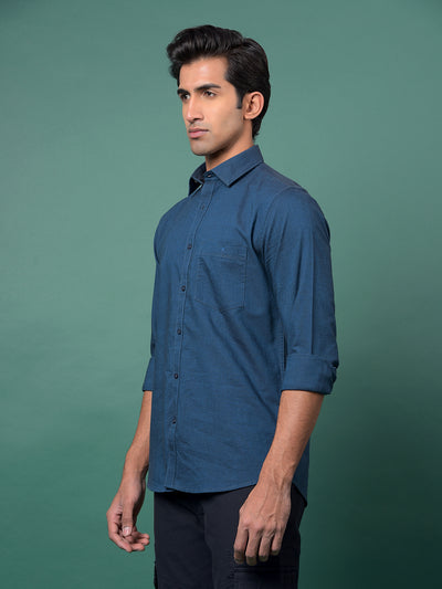 Classic Blue Shirt-Men Shirts-Crimsoune Club