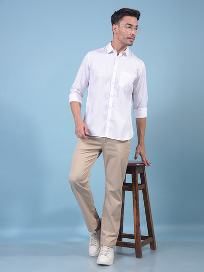 White Linen Shirt-Men Shirts-Crimsoune Club