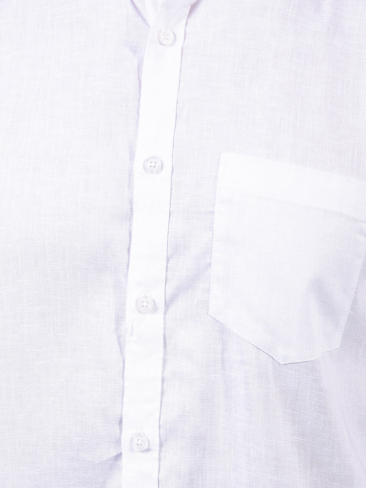 White Linen Shirt-Men Shirts-Crimsoune Club