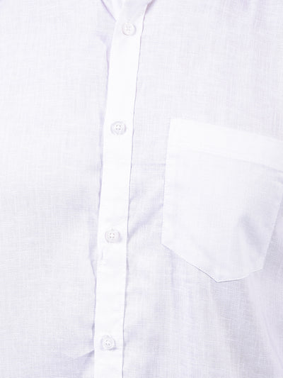 White Linen Shirt-Men Shirts-Crimsoune Club