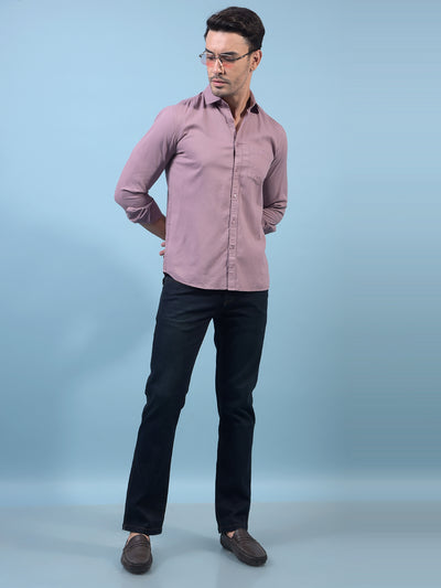 Men's Purple Linen Shirt-Men Shirts-Crimsoune Club
